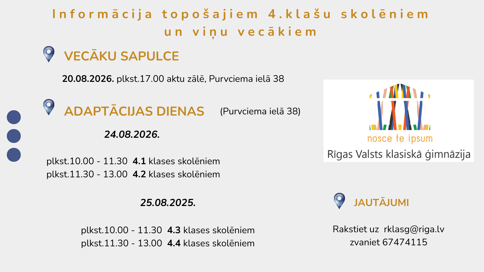 Informācija topošajiem 4kl