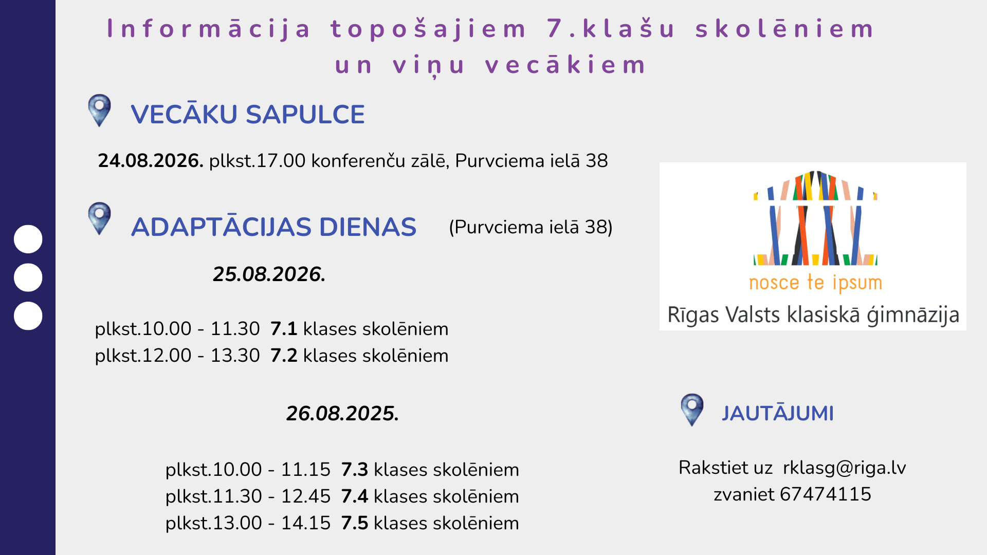 Informācija topošajiem 7kl